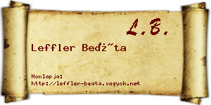 Leffler Beáta névjegykártya