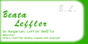 beata leffler business card